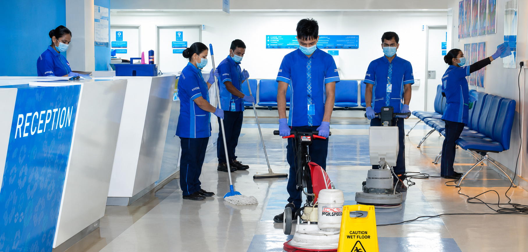 Soft FM Services - housekeeping, cleaning and facility upkeep.